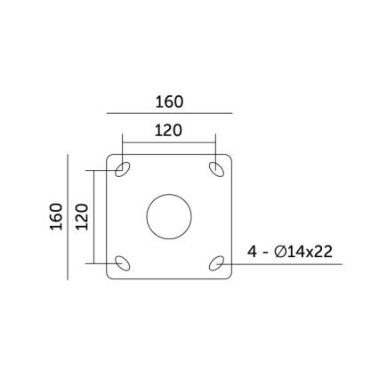 Metāla stabs BASE āra apgaismojuma mastam, 4 m, Ø 60 mm, melns