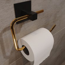 Metāla tualetes papīra turētājs 8x16 cm melns/zelta
