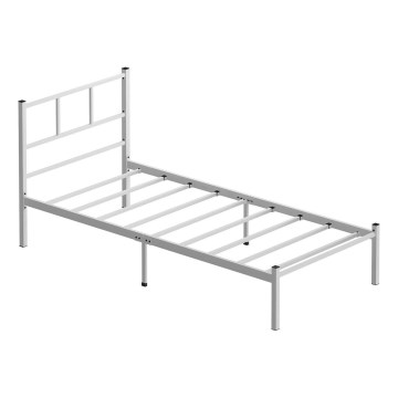 Metāla vienvietīga gulta ROVAN 90x200 cm, balta, maksimālā slodze 120 kg