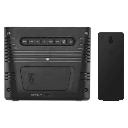 Meteostacija ar bezvadu uzlādi 5V 2xAA + 2xAAA melna