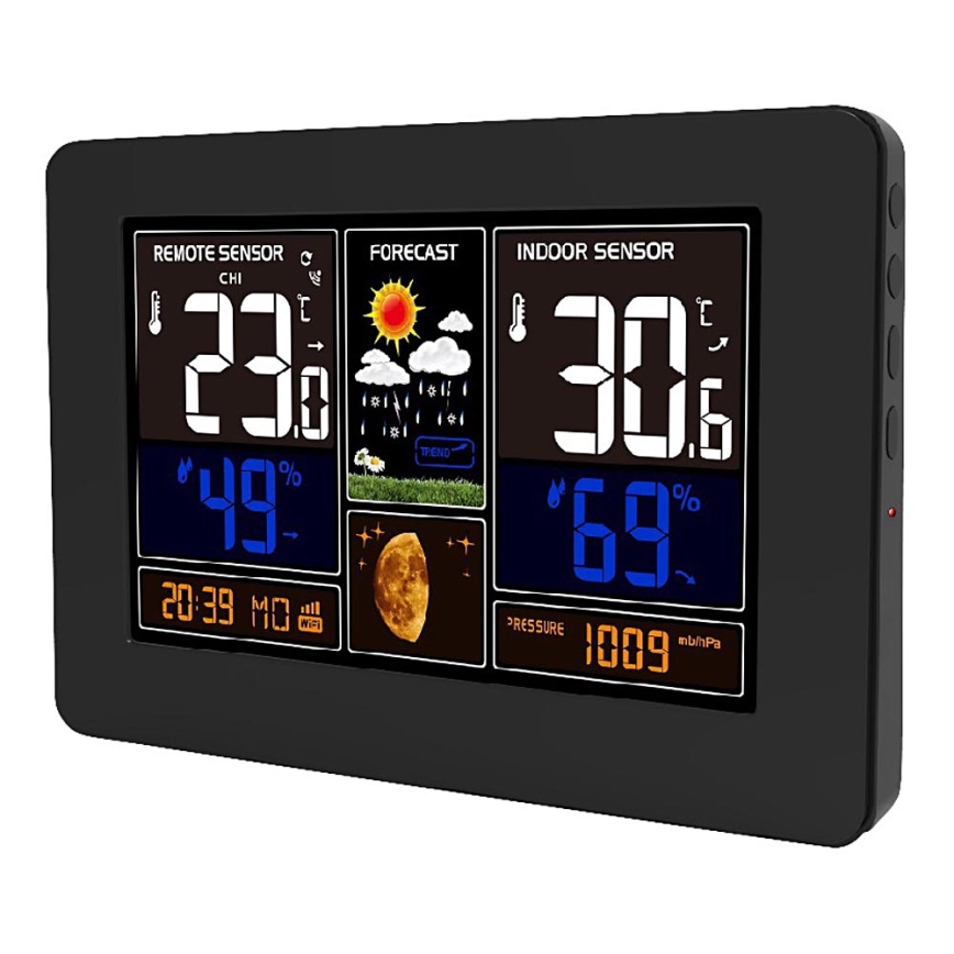 Meteostacija ar krāsainu LCD displeju 2xAA/5V + 2xAA Wi-Fi Tuya
