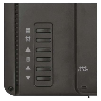 Meteostacija ar krāsainu LCD displeju un modinātāju 5V 3xAAA + 2xAA melna