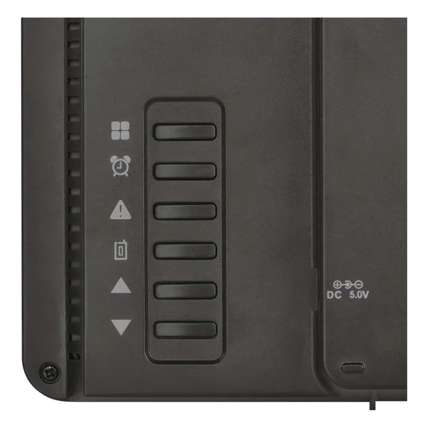 Meteostacija ar krāsainu LCD displeju un modinātāju 5V 3xAAA + 2xAA melna