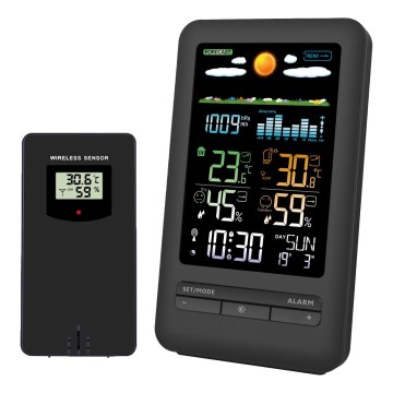 Meteostacija ar LCD ekrānu 2xAA melna