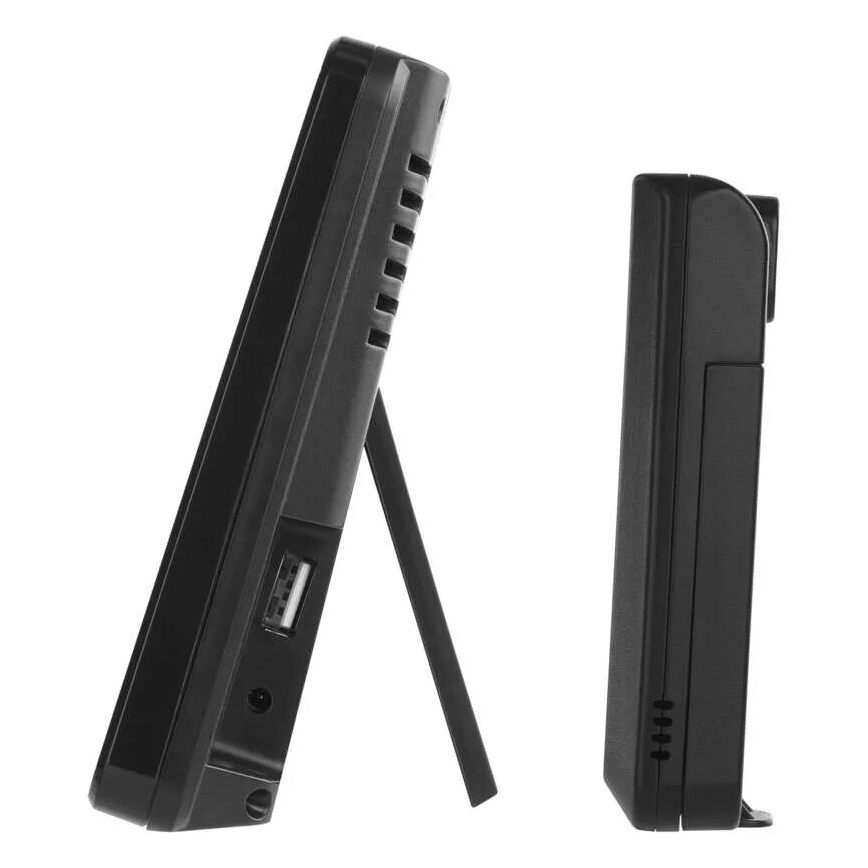 Meteostacija ar LCD ekrānu GoSmart 230V/3xAAA + 2×AAA Wi-Fi Tuya melna
