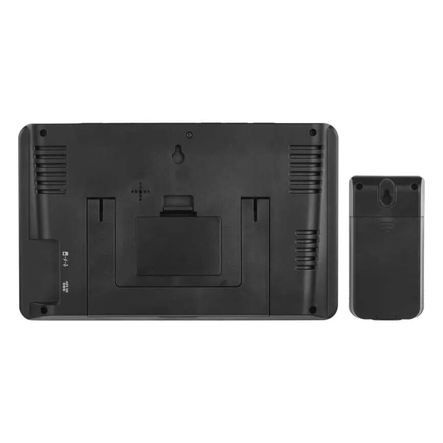 Meteostacija ar LCD ekrānu GoSmart 230V/3xAAA + 2×AAA Wi-Fi Tuya melna