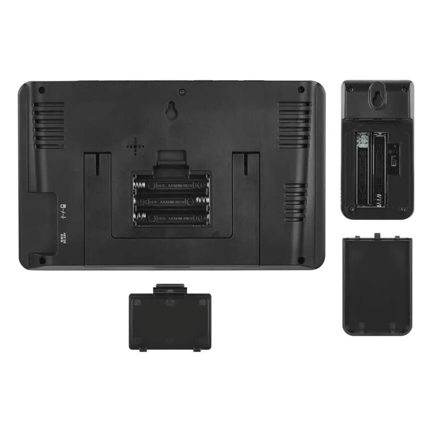 Meteostacija ar LCD ekrānu GoSmart 230V/3xAAA + 2×AAA Wi-Fi Tuya melna