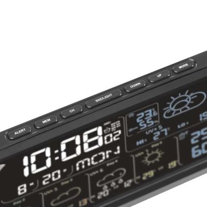 Meteostacija ar LCD ekrānu GoSmart 230V/3xAAA + 2×AAA Wi-Fi Tuya melna