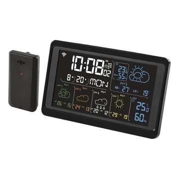 Meteostacija ar LCD ekrānu GoSmart 5/230V + 3xAAA Wi-Fi Tuya melna