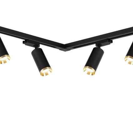 MICA sliežu sistēmas virziena gaismeklis 6xGU10/10W/230V melns/zeltains