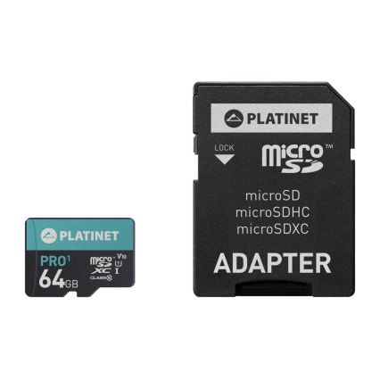 MicroSDXC 64GB U1 Pro 70MB/s + SD adapteris