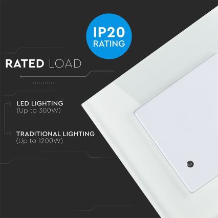 Mikroviļņu kustību sensors 180° 300W/230V balta