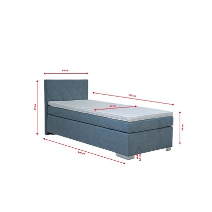 Mīkstā gulta ar matraci IDA 90x200 cm zila