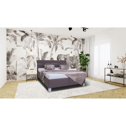 Mīkstā gulta ar matraci un uzglabāšanas vietu ALIS 160x200 cm brūna