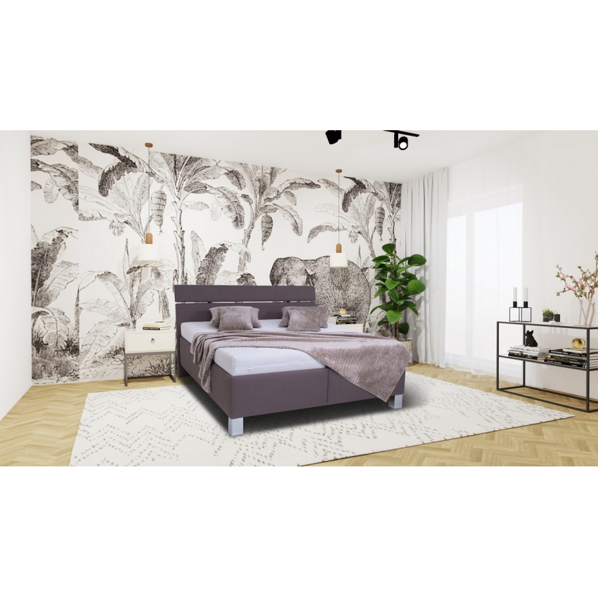Mīkstā gulta ar matraci un uzglabāšanas vietu ALIS 160x200 cm brūna