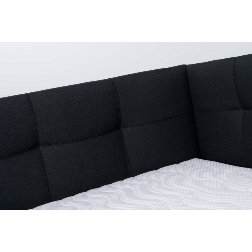Mīkstā gulta ar matraci un uzglabāšanas vietu MARIA PETITE 120x200 cm antracīta