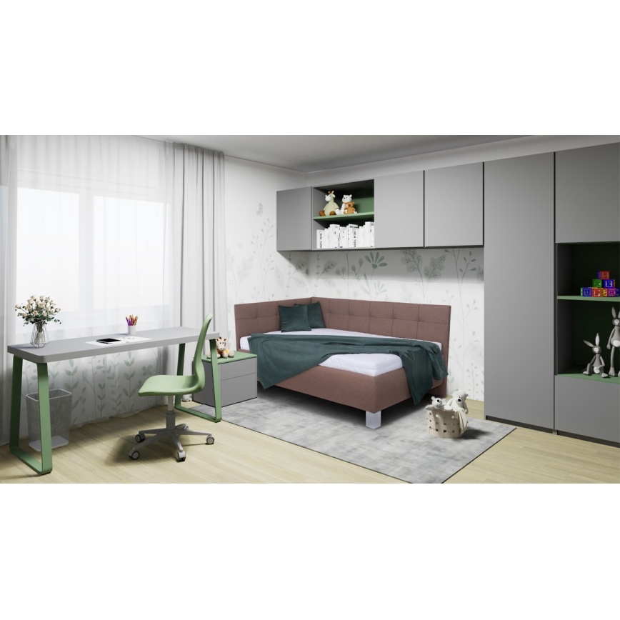 Mīkstā gulta ar matraci un uzglabāšanas vietu MARIA PETITE 120x200 cm brūna