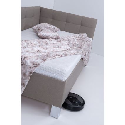 Mīkstā gulta ar matraci un uzglabāšanas vietu MARIA PETITE 120x200 cm taupe