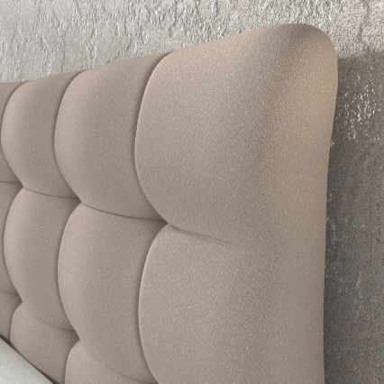 Mīkstā gulta ar matračiem un virsmatracis SOFIA 180x200 cm bēša