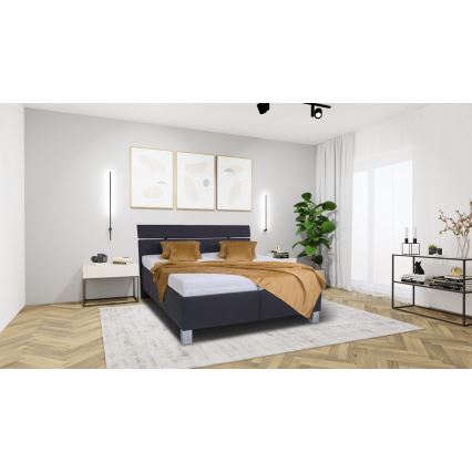 Mīkstā gulta ar uzglabāšanas vietu bez matrača ALIS 160x200 cm antracīta