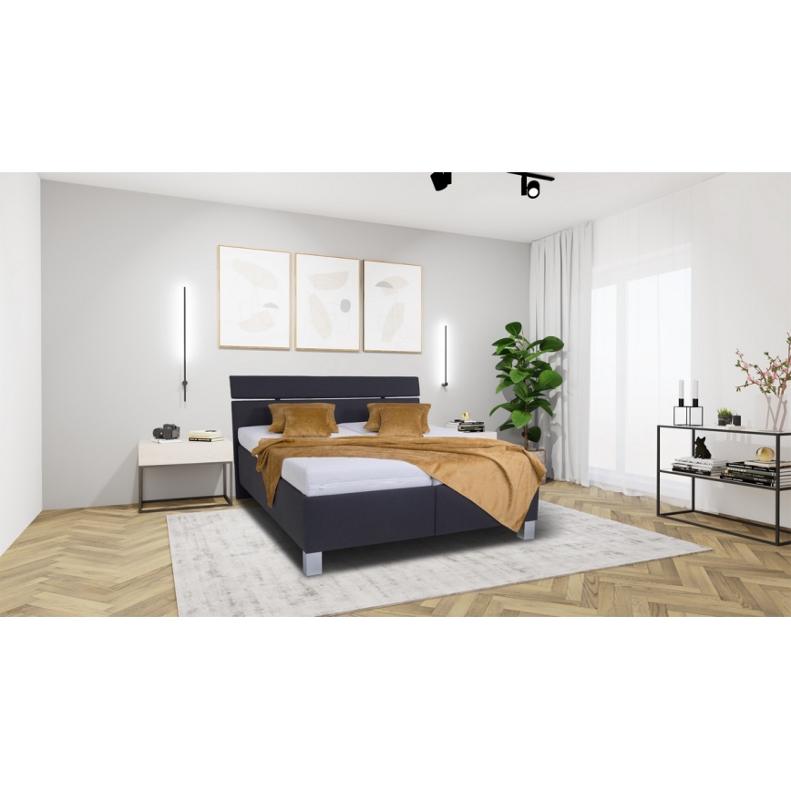 Mīkstā gulta ar uzglabāšanas vietu bez matrača ALIS 160x200 cm antracīta
