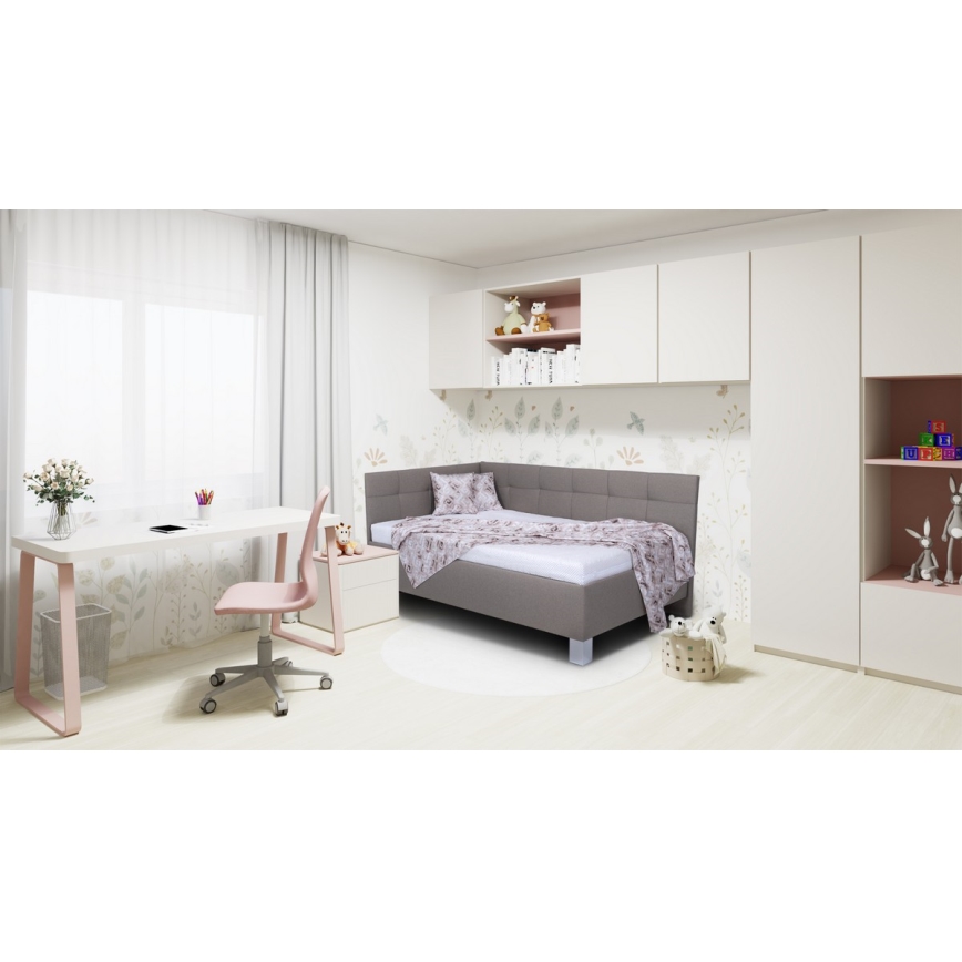 Mīkstā gulta ar uzglabāšanas vietu bez matrača MARIA PETITE 120x200 cm taupe
