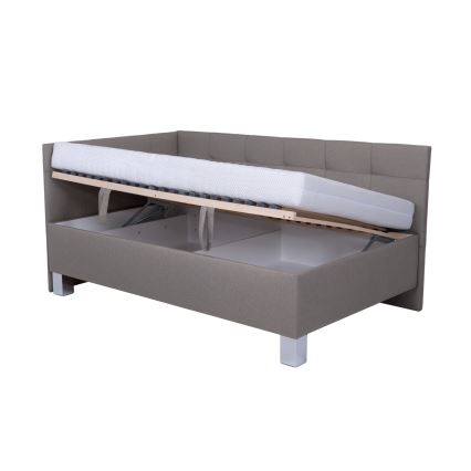 Mīkstā gulta ar uzglabāšanas vietu bez matrača MARIA PETITE 120x200 cm taupe