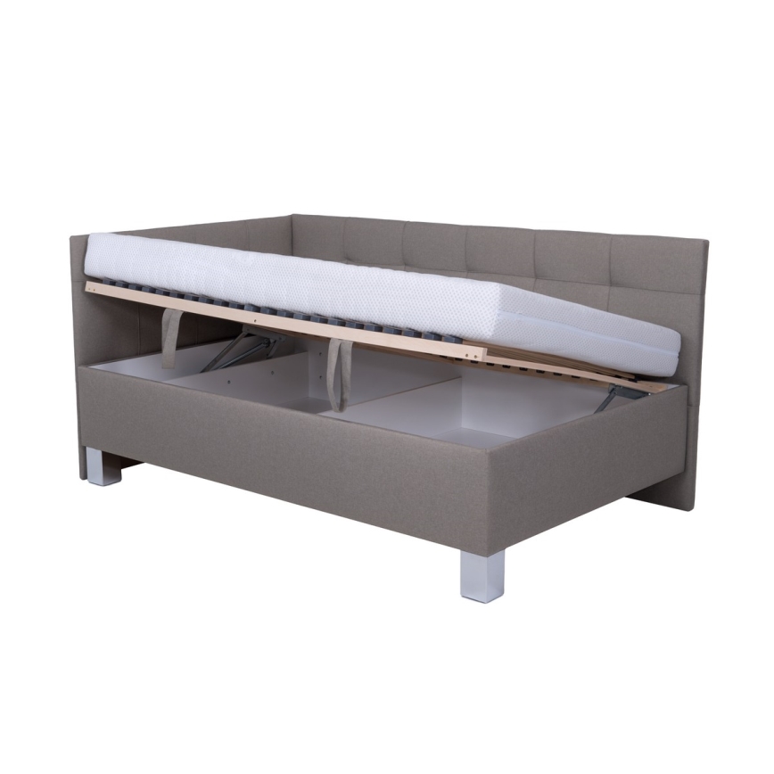 Mīkstā gulta ar uzglabāšanas vietu bez matrača MARIA PETITE 120x200 cm taupe