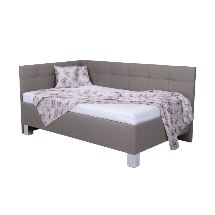 Mīkstā gulta ar uzglabāšanas vietu bez matrača MARIA PETITE 120x200 cm taupe