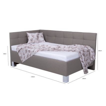 Mīkstā gulta ar uzglabāšanas vietu bez matrača MARIA PETITE 120x200 cm taupe