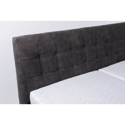 Mīkstā gulta ar uzglabāšanas vietu bez matrača VIOLET 160x200 cm tumši pelēka