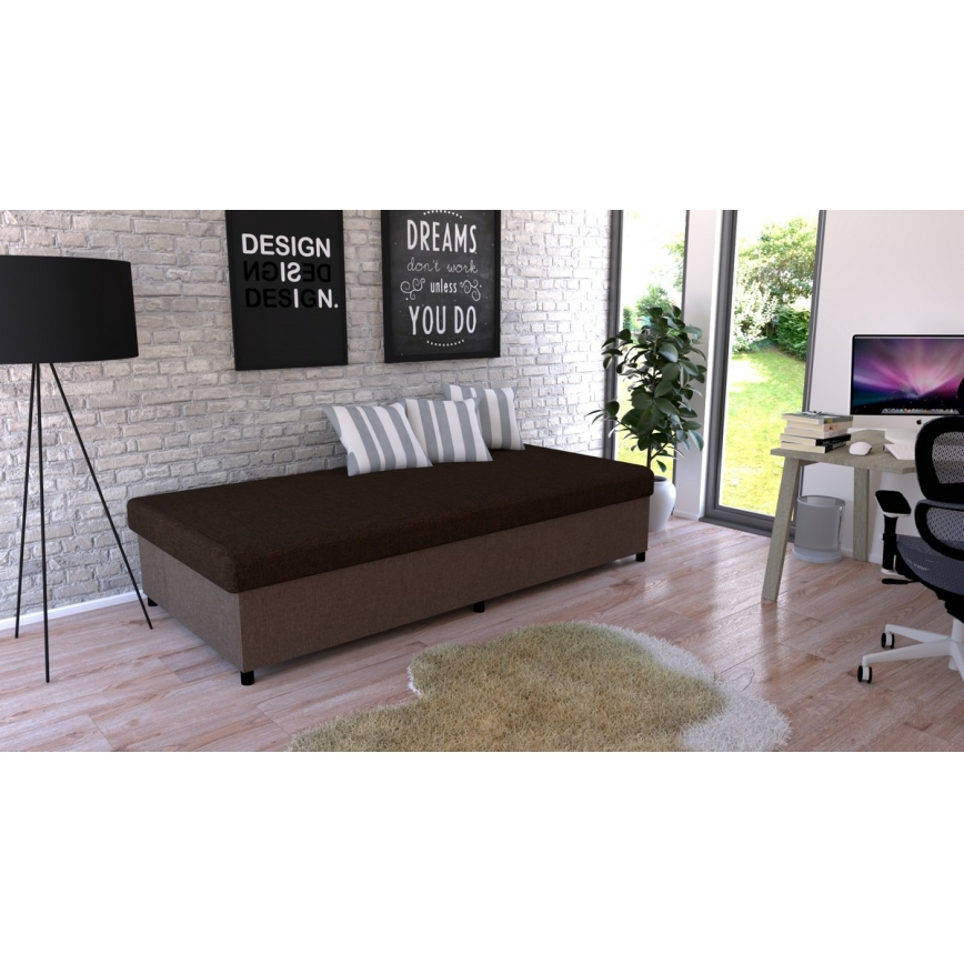 Mīksta tahta ar uzglabāšanas vietu CORY 80x200 brūna