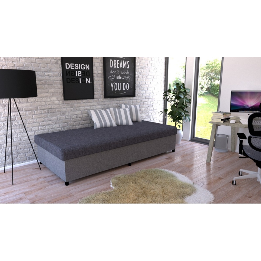 Mīksta tahta ar uzglabāšanas vietu CORY 80x200 pelēka