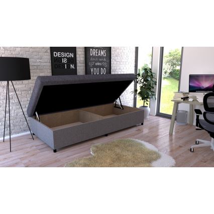 Mīksta tahta ar uzglabāšanas vietu CORY 80x200 pelēka