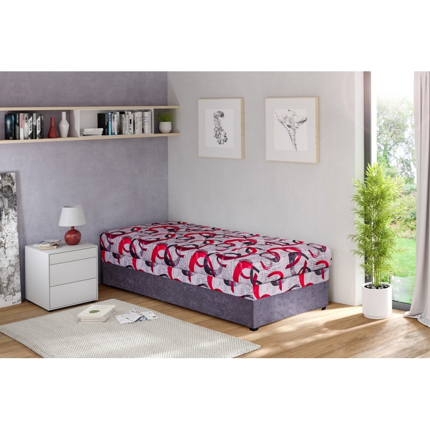 Mīksta tahta ar uzglabāšanas vietu ESTEL 90x200 cm pelēka