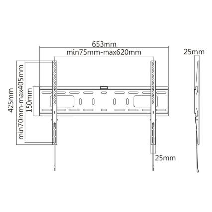 MK FLORIA MKF-17DF641 - Fiksēts TV sienas turētājs 80" melna