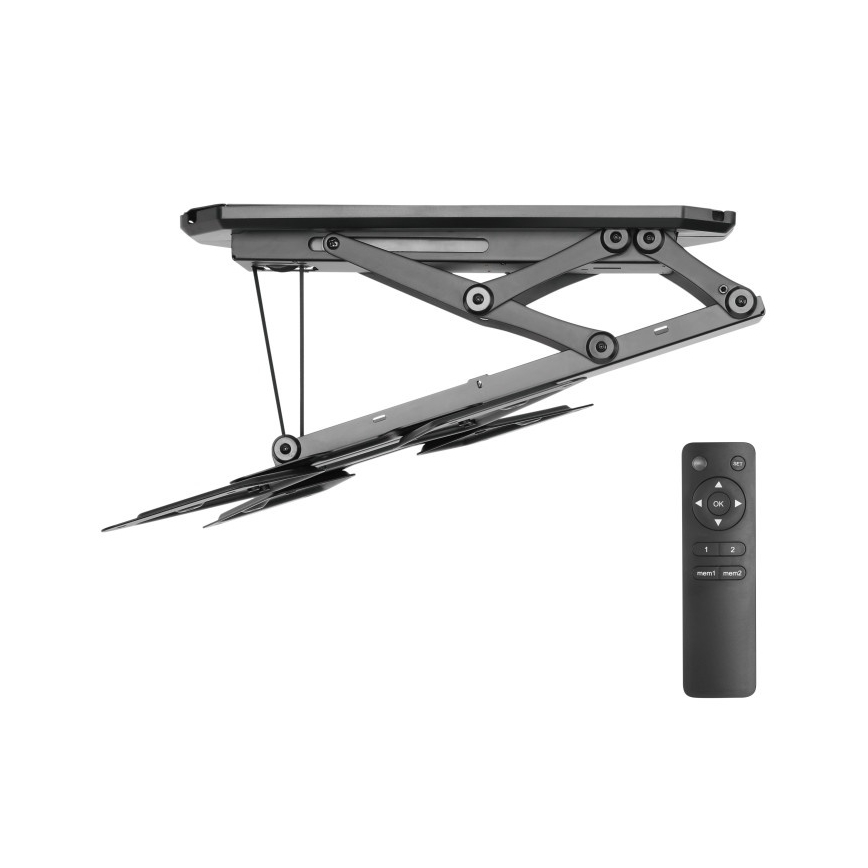 MK FLORIA MKF-20DM444 - Viedais televizora turētājs pie griestiem 55" melna Wi-Fi TUYA + tālvadības pults