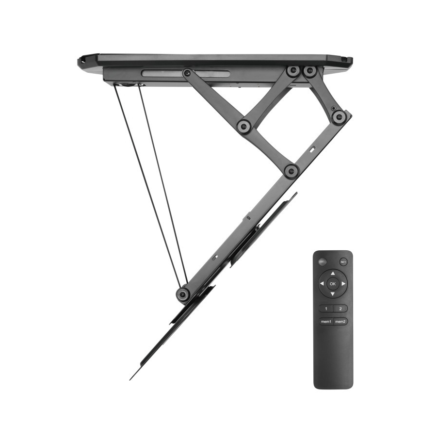 MK FLORIA MKF-20DM444 - Viedais televizora turētājs pie griestiem 55" melna Wi-Fi TUYA + tālvadības pults