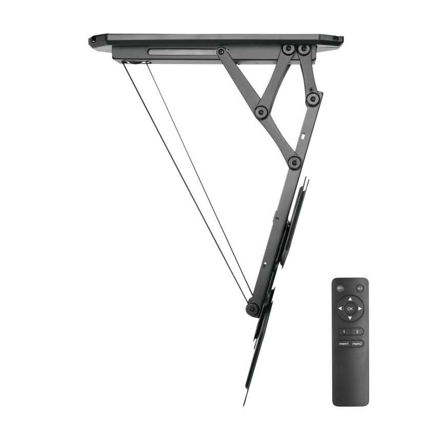 MK FLORIA MKF-20DM444 - Viedais televizora turētājs pie griestiem 55" melna Wi-Fi TUYA + tālvadības pults