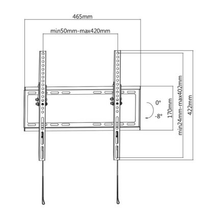 MK FLORIA MKF-20DN447 - Regulējams sienas TV turētājs 65" melna