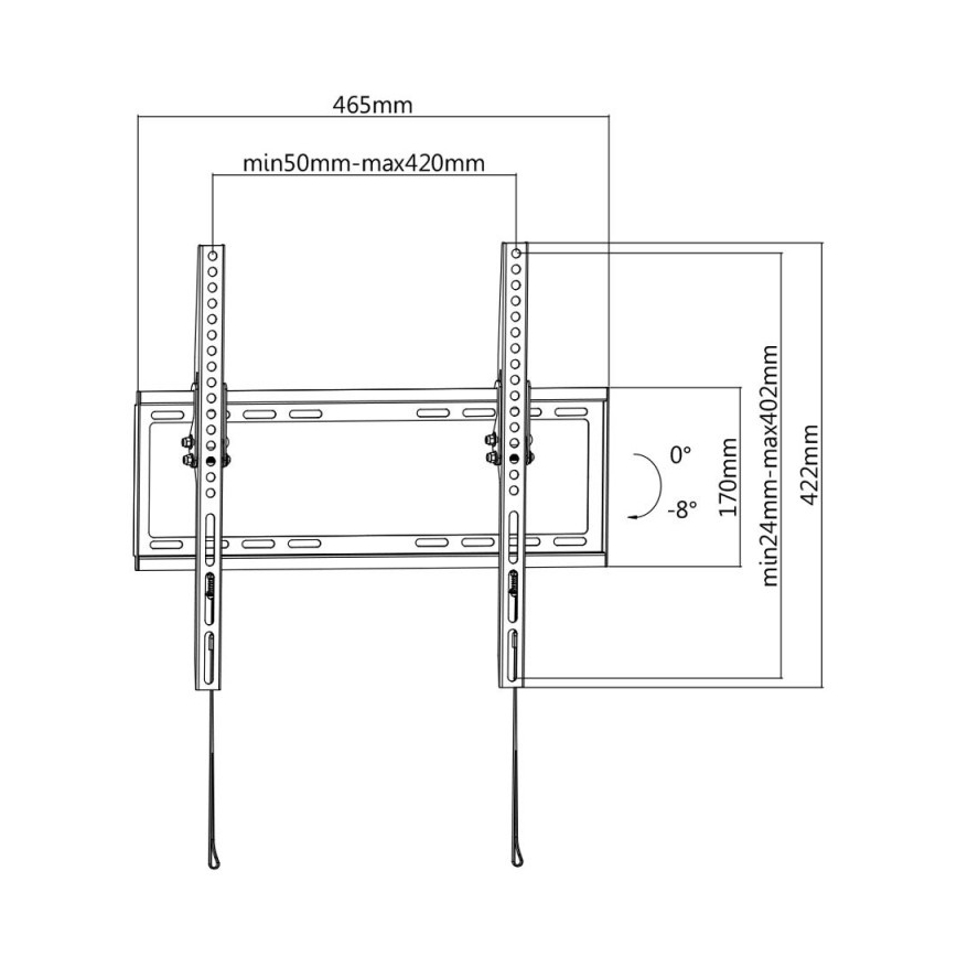 MK FLORIA MKF-20DN447 - Regulējams sienas TV turētājs 65" melna