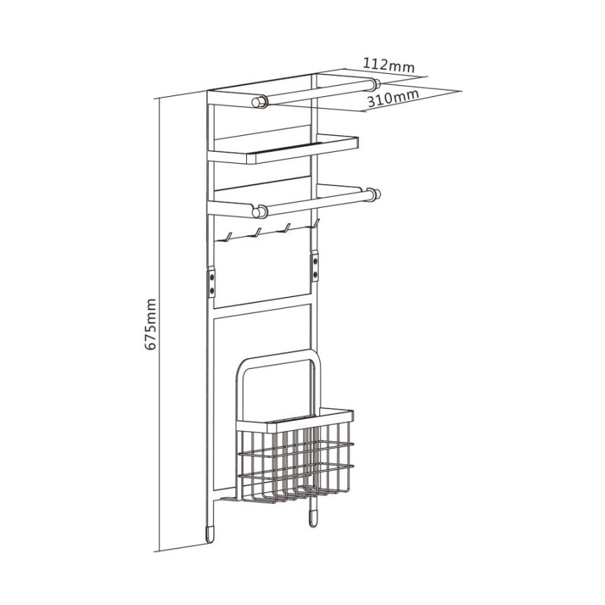 MK FLORIA MKF-21MG02W - Magnētisks organizators 67,5x31 cm balta