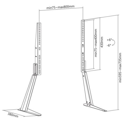 MK FLORIA MKF-21ST841 - Grozāms TV statīvs 32-70“ melna