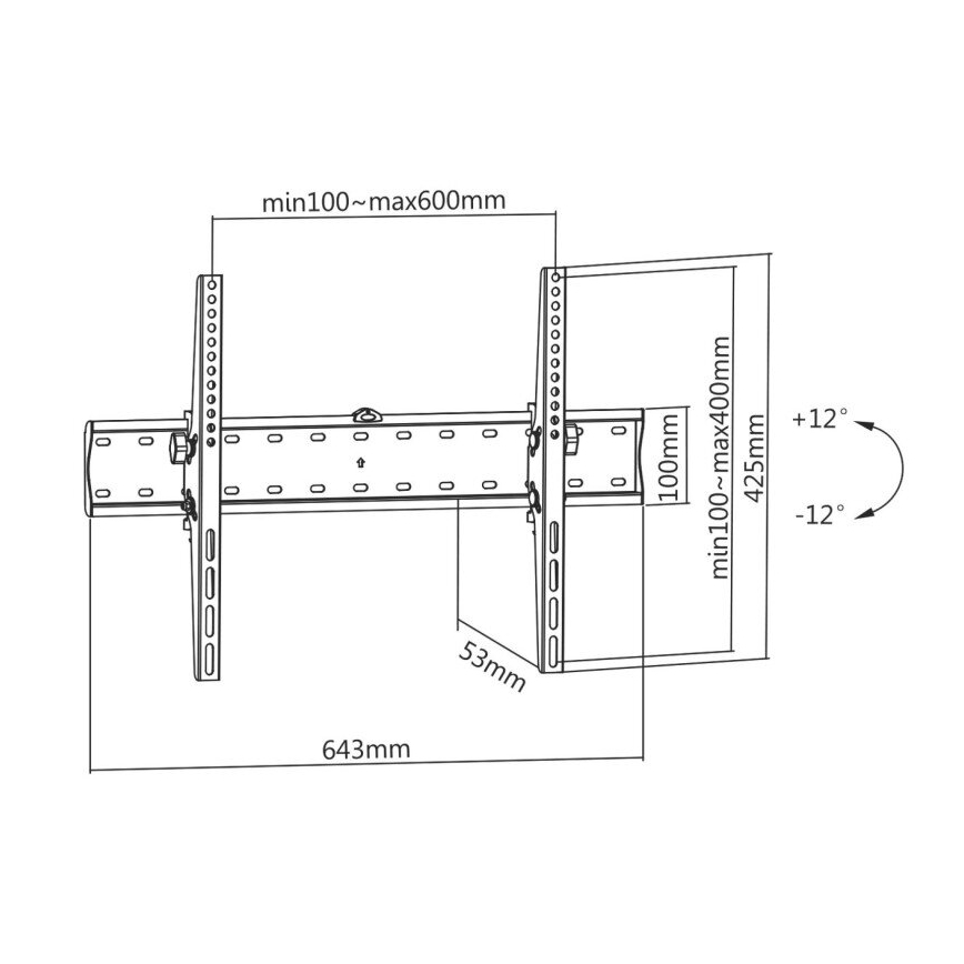 MK FLORIA MKF-23DN640 - Regulējams sienas TV turētājs 80" melna