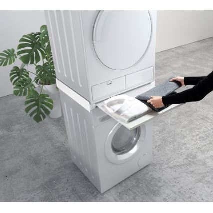 MK FLORIA MKF-23MZ601 - Veļas mašīnas un žāvētāja saliekamais komplekts ar izvelkamo daļu 60 cm balta
