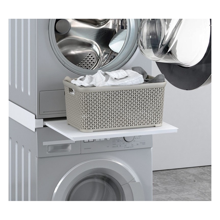 MK FLORIA MKF-23MZ601 - Veļas mašīnas un žāvētāja saliekamais komplekts ar izvelkamo daļu 60 cm balta