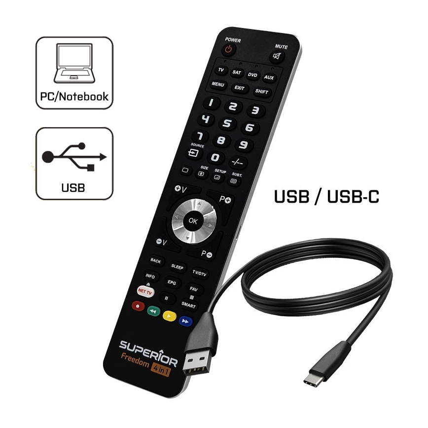 MK FLORIA Superior FREEDOM 4in1 USB - Tālvadības pults 4in1 USB 2xAAA