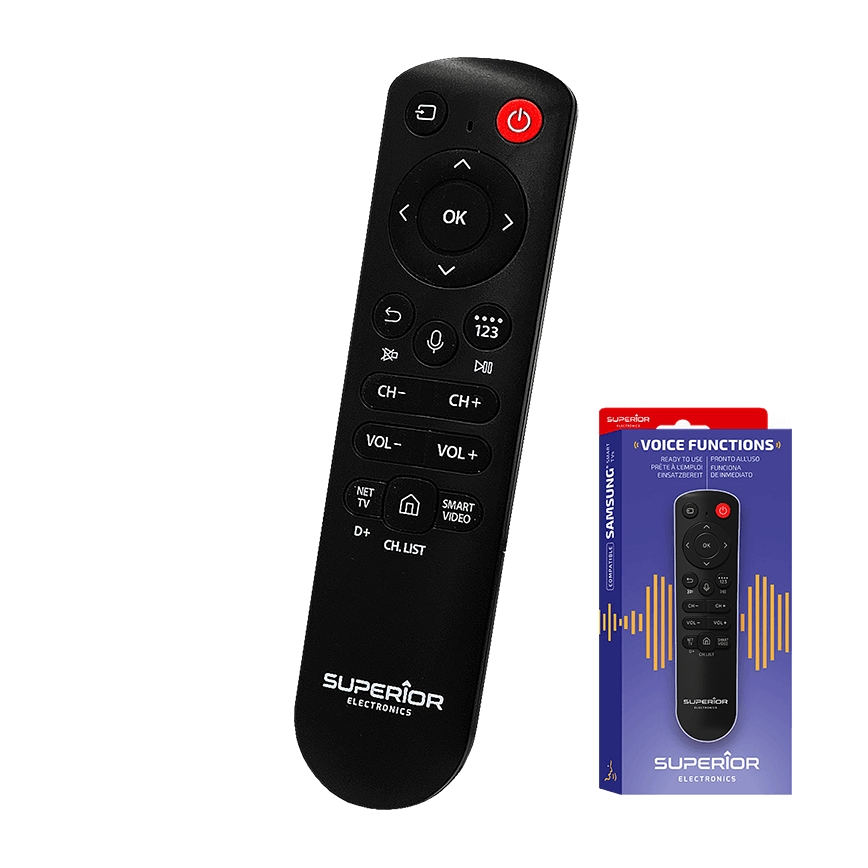 MK FLORIA Superior Samsung Voice - Rezerves tālvadības pults Samsung zīmola televizoriem 2xAAA