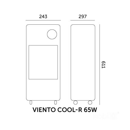 Mobīlais gaisa dzesētājs VIENTO COOL-R 65W/230V melns + tālvadības pults