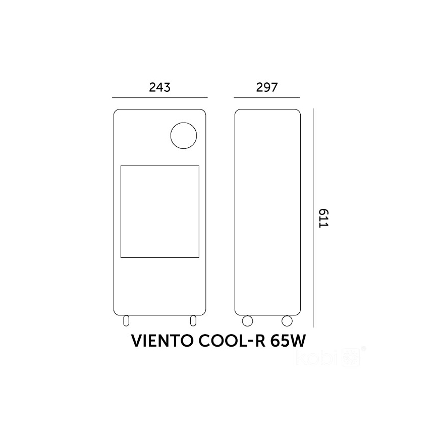 Mobīlais gaisa dzesētājs VIENTO COOL-R 65W/230V melns + tālvadības pults